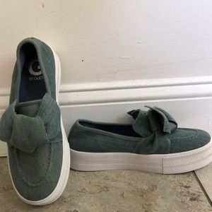 G by Guess blue denim platforms